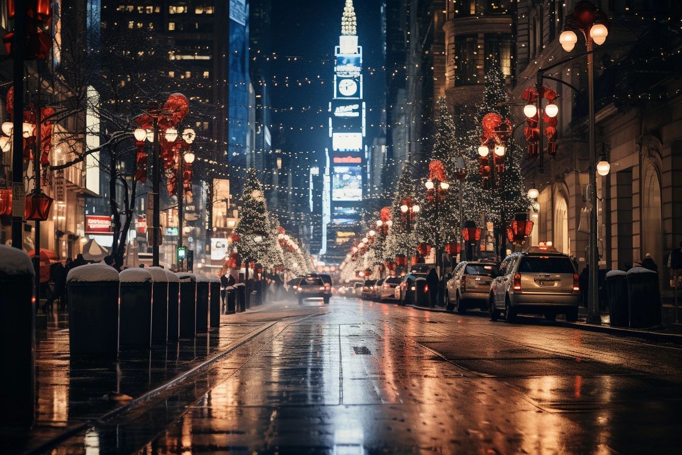 Christmas light limo tour in NYC